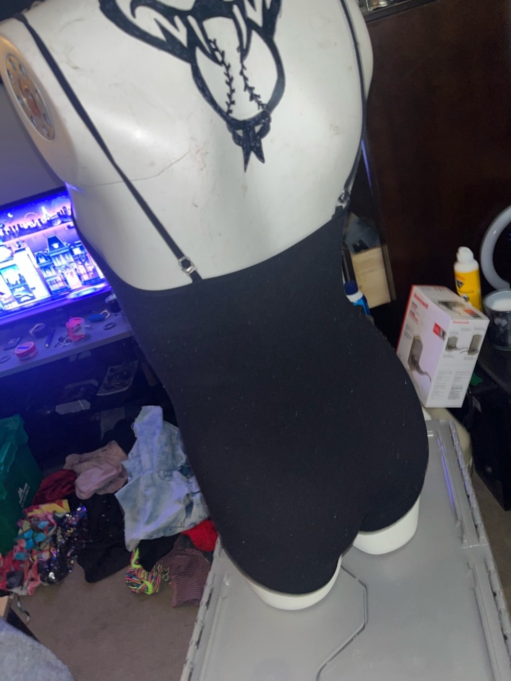 Black Ribbed Stretch Tank Bodysuit